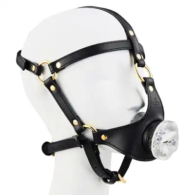 Sevanda - Blowjob Head Harness. Uprząż na głowę ze stymulującym tunelem oralnym, intymna gra i kontrola