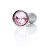 B-Series - Silver Plug Rose M. Luksusowy korek analny ze stali nierdzewnej z eleganckim diamencikiem w kolorze różowym