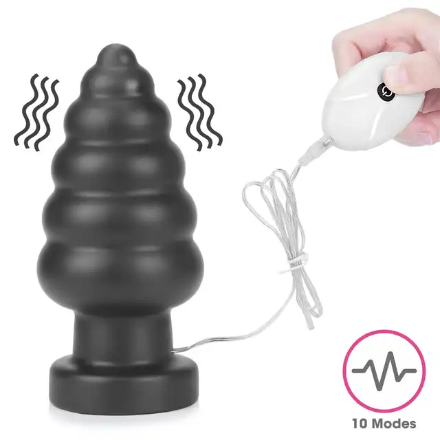 LoveToy - King Sized Vibrating Anal Cracker. Ekstra gruby, z 3 prędkościami, przyssawką i realistycznym pvc