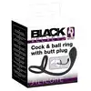 Black Velvets - Cock&amp;Ball Ring with Butt Plug - Korek analny z pierścieniami na penisa i jądra 3w1. Idealny także do stymulacji prostaty.