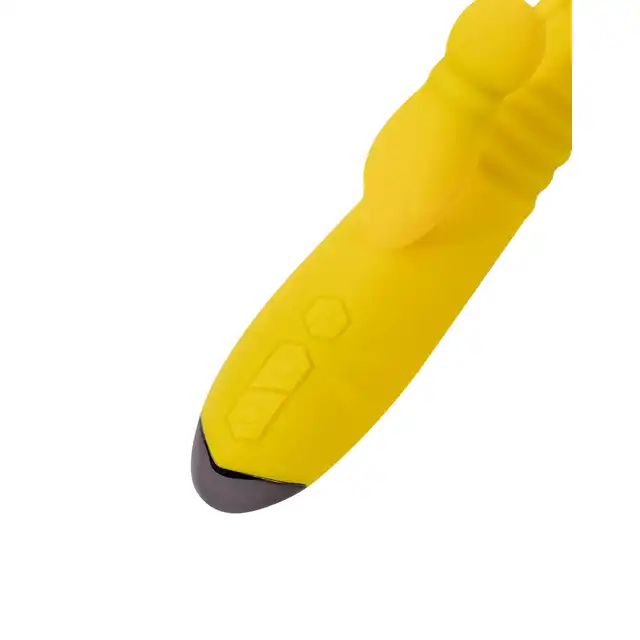 Rimba Toys - Malmö Vibrator Yellow USB. Żółty wibrator z króliczkiem. Stymulacja punktu G, łechtaczki oraz ruch posuwisty. 