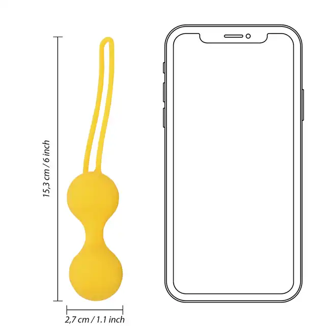 Loveline - Kegel Ball Exercise Set Lemonade Yellow. Zestaw 3 kulek gejszy do treningu mięśni kegla