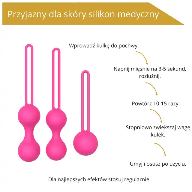 Erospace - Sweet Play Kegel Balls Set. Zestaw kulek Gejszy – skuteczny trening mięśni Kegla dla zdrowia i przyjemności