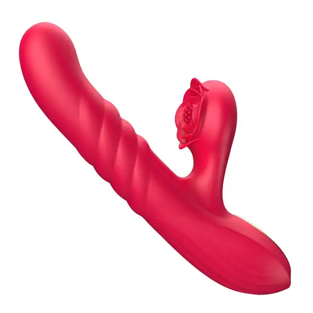 Erospace - Sweet Play G-spot Vibrator with Thrusting.  Wibrator z funkcją ruchu posuwistego, intensywna stymulacja punktu G i łechtaczki