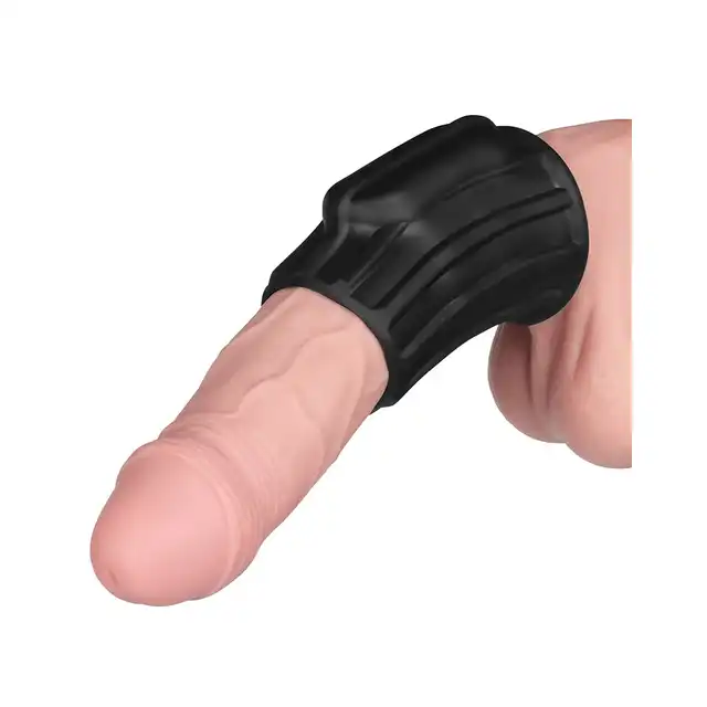 LoveToy - Ridge Knights Ring Vibrating Penis Sleeve. Nakładka na penisa z funkcją wibracji, stymulujące żłobienia i wzmocnienie erekcji
