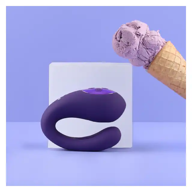 Vive - Yoko Triple Action Vibrator Dual Prongs with Clitoral Pulse Wave Purple. Wyjątkowy stymulator łechtaczki i punktu G, innowacyjny design