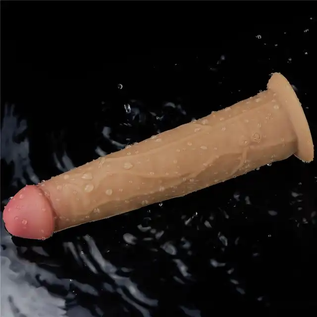 LoveToy - Wibrator 9.0'' Dual Layered Platinum Silicone Rotator. Realistyczne doznania, nowoczesna technologia