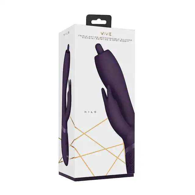 Vive - Nilo Pinpoint Rotating G-spot Rabbit Purple. Zaawansowany wibrator punktu G z funkcją obrotu 360 stopni i wibracji 