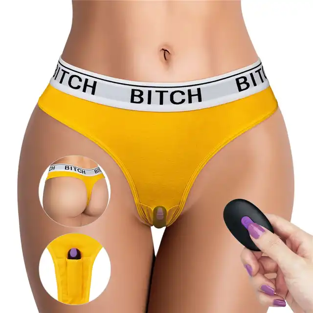 Lovetoy - Ingen Bitch Vibrating Panties XL/XXL. Seksowne stringi z wibratorem bullet na pilota, dyskretna wibrująca bielizna