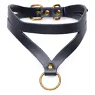 Master Series - Bondage Baddie Collar With O-ring Black/Gold. Regulowana obroża w odcieniach czerni i złota, idealny dodatek do stylizacji i sesji BDSM