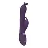 Vive - Gada Vibrating Bunny Ear G-Spot Rabbit with Pulse Wave Shaft Purple. Wibrator z króliczym uchem i wałkiem pulsacyjnym do stymulacji punktu G
