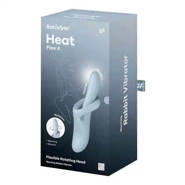Satifsyer - Heat Flex 4 Light Blue. Wibracje, obroty i ciepło dla wyjątkowych doznań z precyzyjną stymulacją punktu G i łechtaczki