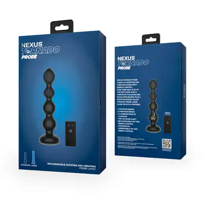 Nexus - Tornado Rotating Beaded Probe Large. Zaawansowana przyjemność z rotującym, kulkowym atrakcyjnym łącznikiem!