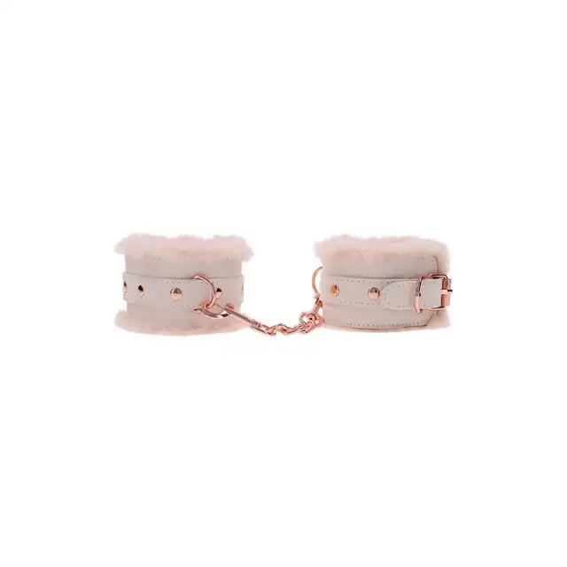 Sportsheets - Peaches'n Creme Fur Handcuffs. Delikatne kajdanki z brzoskiwniowym futerkiem dla wyjątkowych chwil