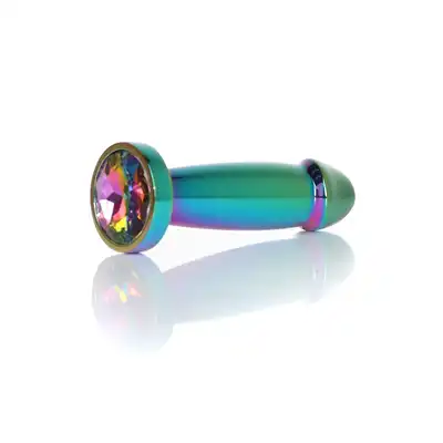 Bseries -  Jewellery Multicolour Penis Plug Clear S. Elegancki korek analny z stali nierdzewnej z pięknym diamencikiem, idealny do eksperymentowania z temperaturą i stymulacji analnej