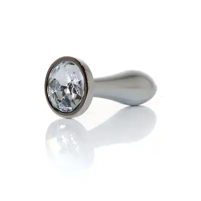 B-Series - Silver Plug Clear S. Ekskluzywna biżuteria analna ze stali nierdzewnej: elegancja, bezpieczeństwo i zmysłowe doznania w jednym