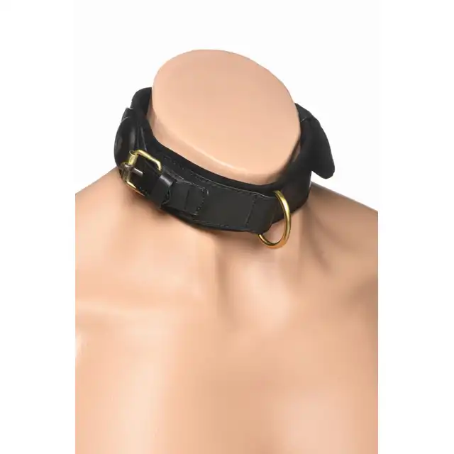 Master Series - Tracking Collar Black. Czarna obroża śledząca dla uległego z miejscem na AirTag – styl i pełna kontrola