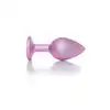 B-Series - Pearl Pink Plug Clear M. Luksusowy korek analny w rozmiarze M ze stali nierdzewnej z ozdobnym diamencikiem 