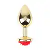Matrix Mont - Showy Rose Anal Plug. Elegancki złoty anal plug z różą  w rozmiarze L