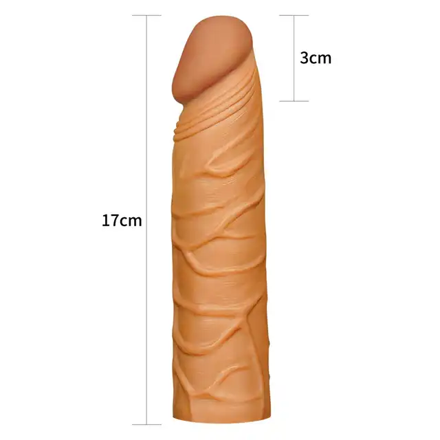 LoveToy - 1 Pleasure X-tender. Realistyczne przedłużenie penisa z reagującym na temperaturę materiałem