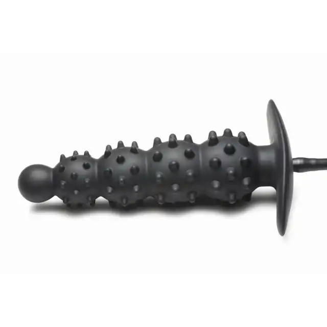 Master Series - Ass Puffer Ribbed Inflatable Anal Plug. Pompowany korek analny o intensywnie stymulującej powierzchni wypustkowej