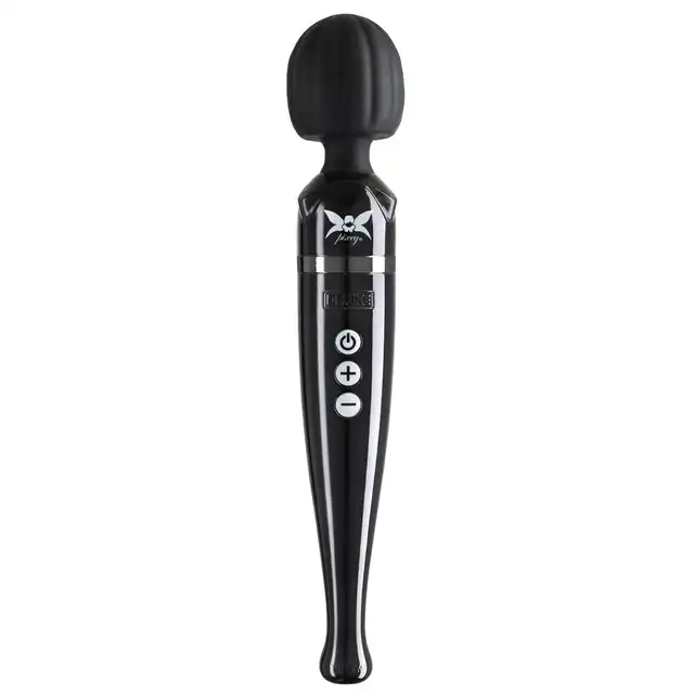 Pixey - Deluxe Black Chrome. Potężny wibrator magiczna różdżka, bezprzewodowy, moc, elegancja i nieprzerwana przyjemność