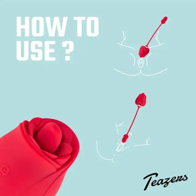 Teazers - Rose Vibrator and Clitoris Stimulator. Wielofunkcyjny wibrator do łechtaczki i jajeczko wibrujące, luksusowy wibrator duo w formie róży