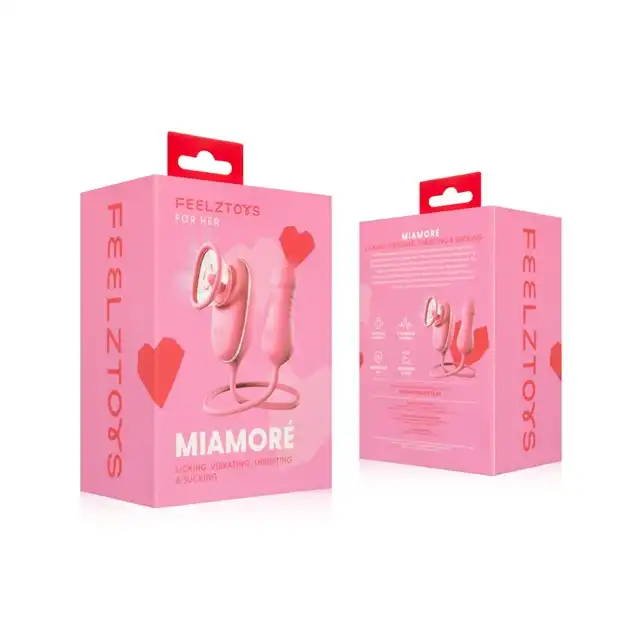 Feelztoys - Miamoré Pink. Wszechstronny wibrator do łechtaczki i pochwy z funkcją lizania, wibracji, ssania i pchnięciami