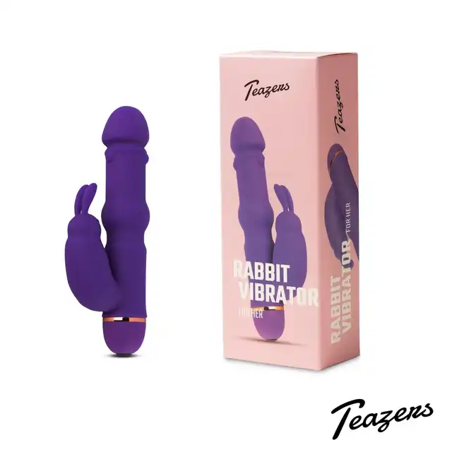 Teazers - Silicone Rabbit Vibrator Purple. Wyjątkowy wibrator króliczek z wieloma wypustkami, klasyka w nowoczesnej formie