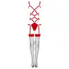 Livia Corsetti - Thiara Red. Zmysłowe body z pończochami, które rozpala wyobraźnię w rozmiarze L/XL