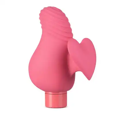 Gaia - Eco Love Vibrator. Różowy, biodegradowalny wibrator na palec z 10 trybami wibracji