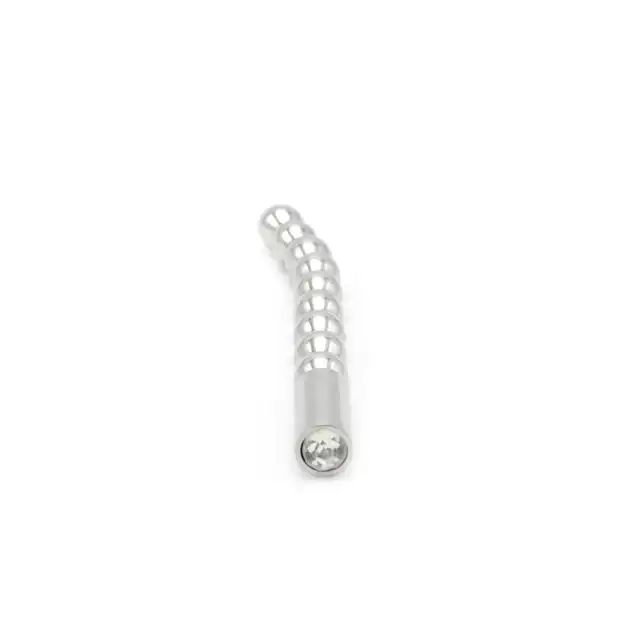 Kiotos SteelSeries - Solid Plug Beaded Curved Small. Dilator z zakrzywioną formą i ozdobnym kryształkiem – 8 mm