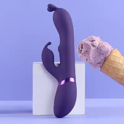 Vive - Gada Vibrating Bunny Ear G-Spot Rabbit with Pulse Wave Shaft Purple. Wibrator z króliczym uchem i wałkiem pulsacyjnym do stymulacji punktu G