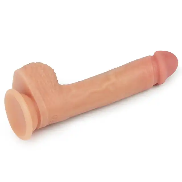 LoveToy - 8.5" Nature Cock Rotating. Silikonowy wibrator z rotacją i podgrzewaniem – 5 trybów wibracji, wodoodporny, z podstawą ssącą