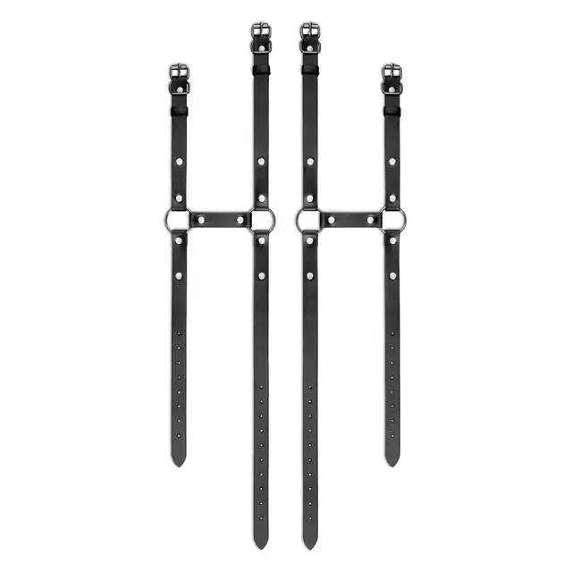 Bedroom Fantasies – Thigh Harness Black. Zabezpieczający pas na uda z metalowymi pierścieniami