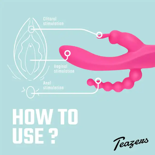 Teazers - Double Rabbit Vibrator. Podwójny wibrator królik: Intensywna stymulacja łechtaczki, punktu G i strefy analnej w jednym