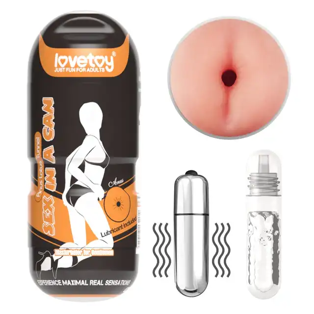 LoveToy - Sex in Can Anus Lotus Tunnel. Wibrujący masturbator z cyberskóry