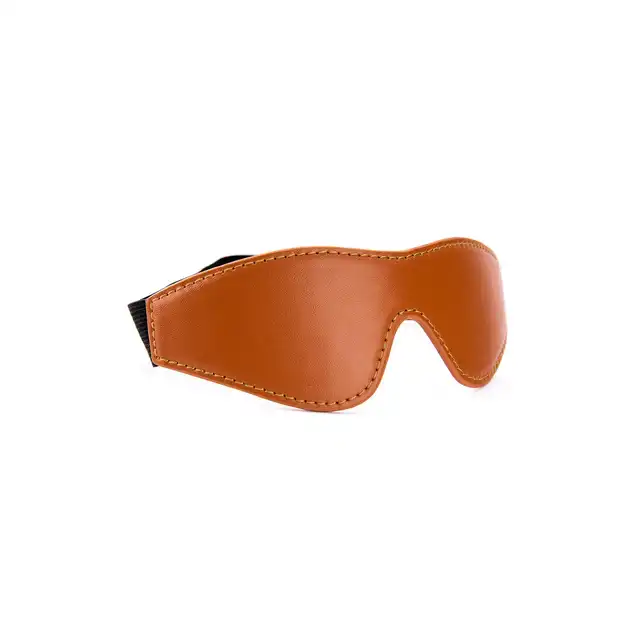 Blaze - Elite Mask Cognac Vegan Leather. Stylowa maska na oczy ze sztucznej skóry w koniakowym odcieniu