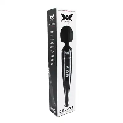 Pixey - Deluxe Black Chrome. Potężny wibrator magiczna różdżka, bezprzewodowy, moc, elegancja i nieprzerwana przyjemność