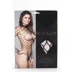 BeWicked - Dancing All Night Bodystocking BLK/OS. Kuszący czarny bodystocking w formie body z kabaretki, szerokie oczka i rozmiar one size