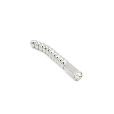 Kiotos SteelSeries - Solid Plug Beaded Curved Large. Zakrzywiony dilator z kulkami – 10 mm, stal nierdzewna