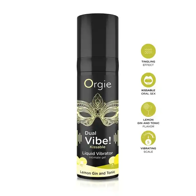 Orgie - Dual Vibe! Lemon Gin and Tonic. Intensywny wibrator w płynie o smaku cytrynowego ginu z tonikiem
