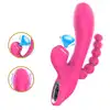Erospace - Sweet Play Sucking Vivrator with Anal Braids. Wibrator ssący z koralikami analnymi, potrójna stymulacja dla wyjątkowej przyjemności
