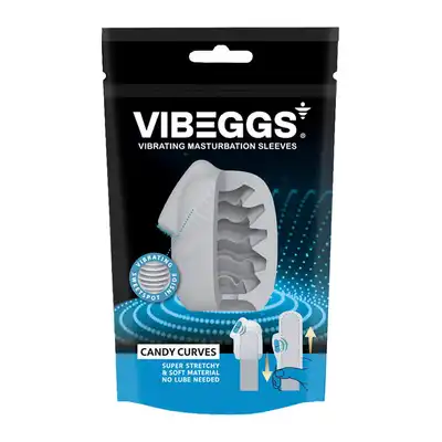 VIBEGGS - Candy Curves Vibrating Masturbation Sleeve. Wibrujący rękaw do masturbacji z pysznymi krągłościami, które rozpieszczają