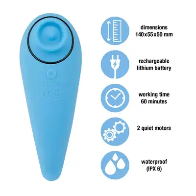 FeelzToys - FemmeGasm Tapping &amp; Tickling Vibrator Blue. Stymulujący wibrator z funkcją tapandtickle