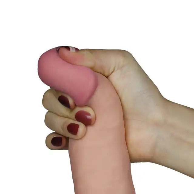 LoveToy - 8.8" The Ultra Soft Dude Vibrating. Luksusowy, ultra miękki wibrator z 10 prędkościami wibracji i przyssawką do zabawy bez użycia rąk