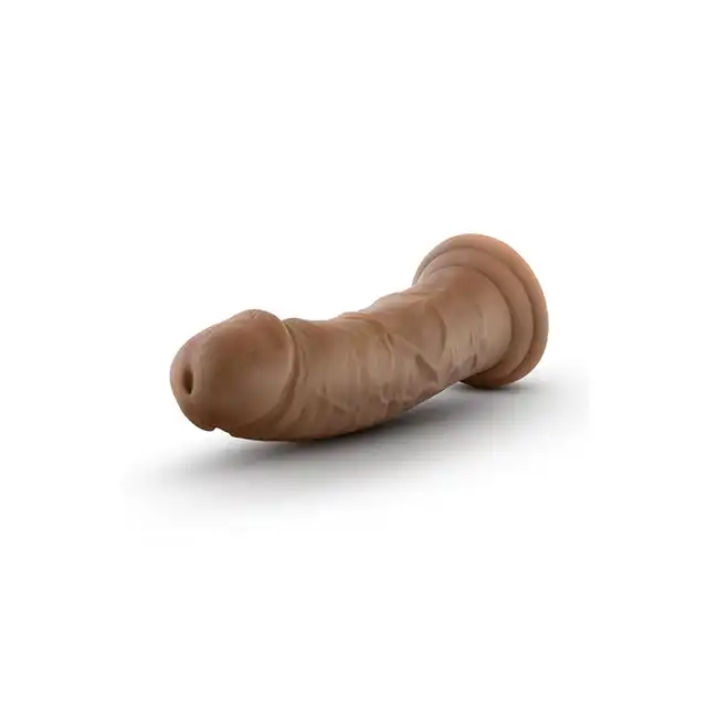 Au Naturel - 8 Inch Dildo Mocha. Realistyczne dildo z miękką zewnętrzną warstwą i twardym rdzeniem