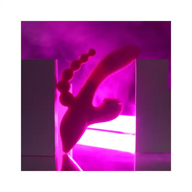 Erospace - Sweet Play Sucking Vivrator with Anal Braids. Wibrator ssący z koralikami analnymi, potrójna stymulacja dla wyjątkowej przyjemności