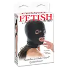 Fetish Fantasy - Spandex 3 Hole Hood Black. Elastyczna maska do zmysłowej dominacji, dziury na oczy i usta