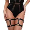 Bedroom Fantasies – Thigh Harness Black. Zabezpieczający pas na uda z metalowymi pierścieniami